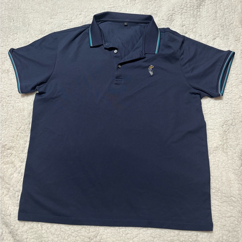 Classic Blue Polo Shirt with Crisp Collar